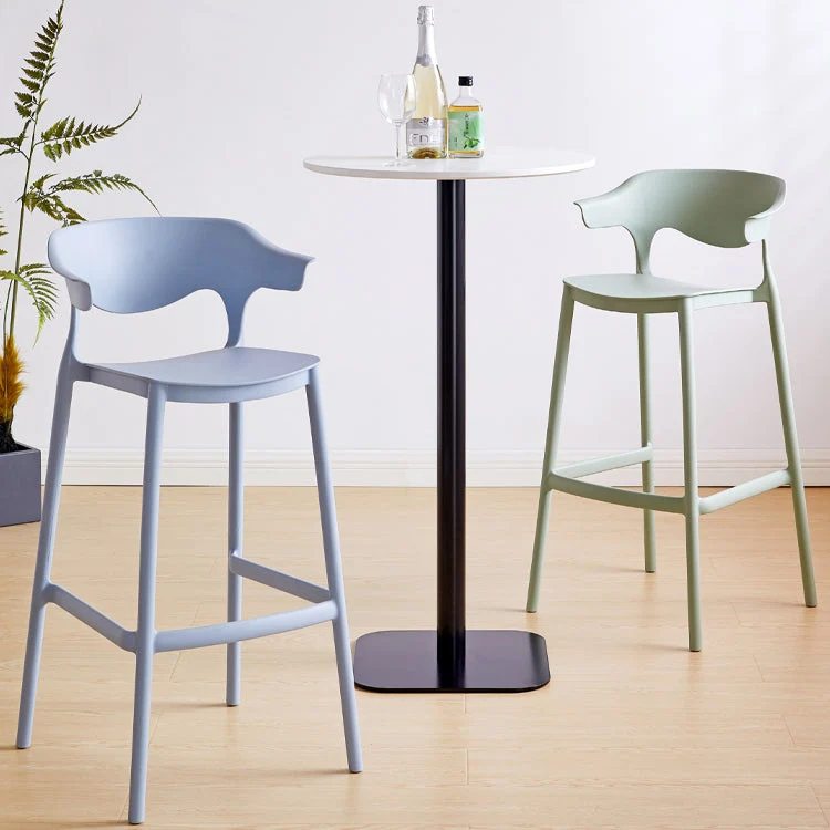 Kunststof moderne keuken eetkamer armkruk barkruk met lage rug Clearhalo