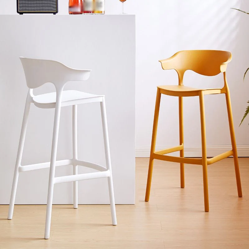 Kunststof moderne keuken eetkamer armkruk barkruk met lage rug Clearhalo