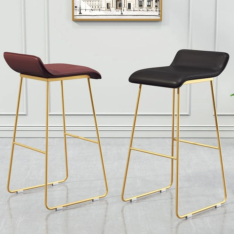 Leather Bar Stool Backless Counter Stool Bristol Gold Frame Clearhalo