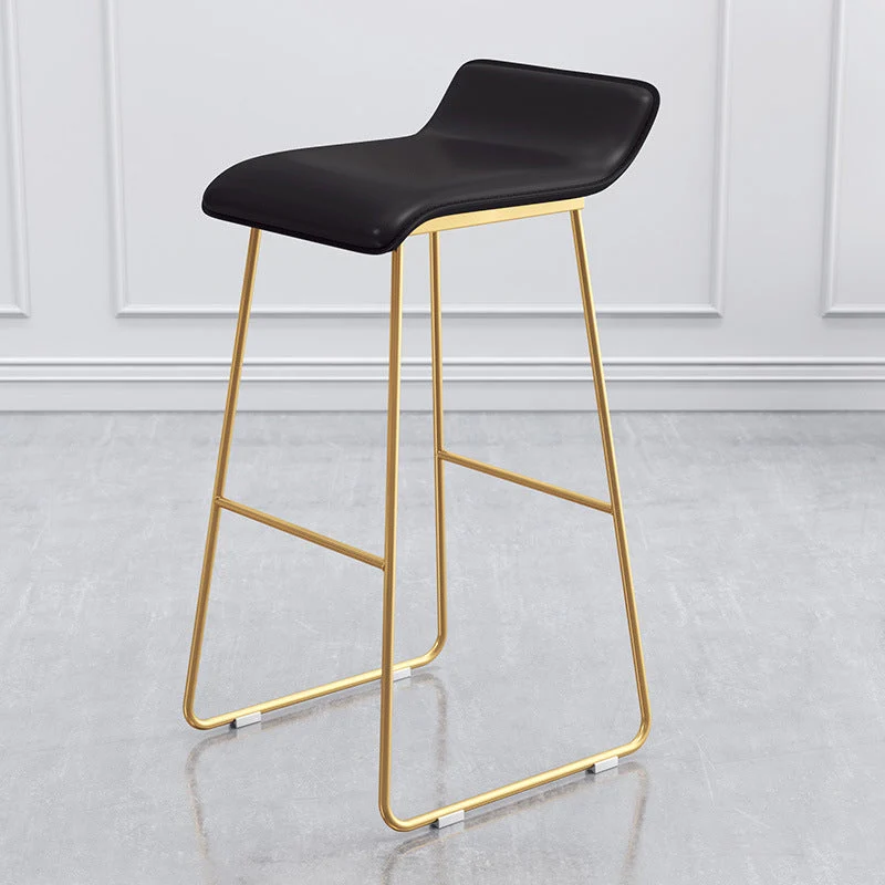 Leather Bar Stool Backless Counter Stool Bristol Gold Frame Clearhalo