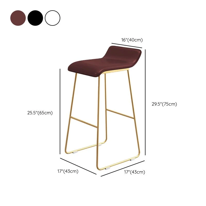 Leather Bar Stool Backless Counter Stool Bristol Gold Frame Clearhalo