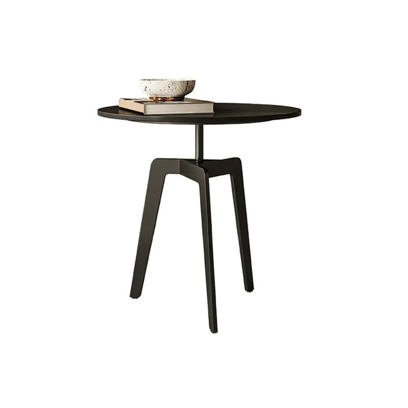 Leistenen ronde bijzettafel met 3 poten en basistype Leistenen nesttafels Clearhalo