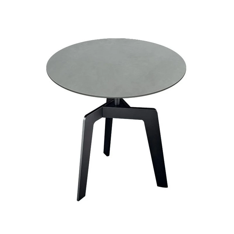 Leistenen ronde bijzettafel met 3 poten en basistype Leistenen nesttafels Clearhalo