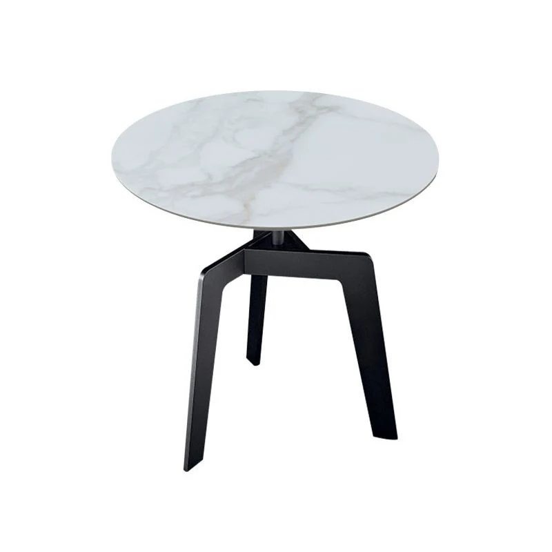 Leistenen ronde bijzettafel met 3 poten en basistype Leistenen nesttafels Clearhalo