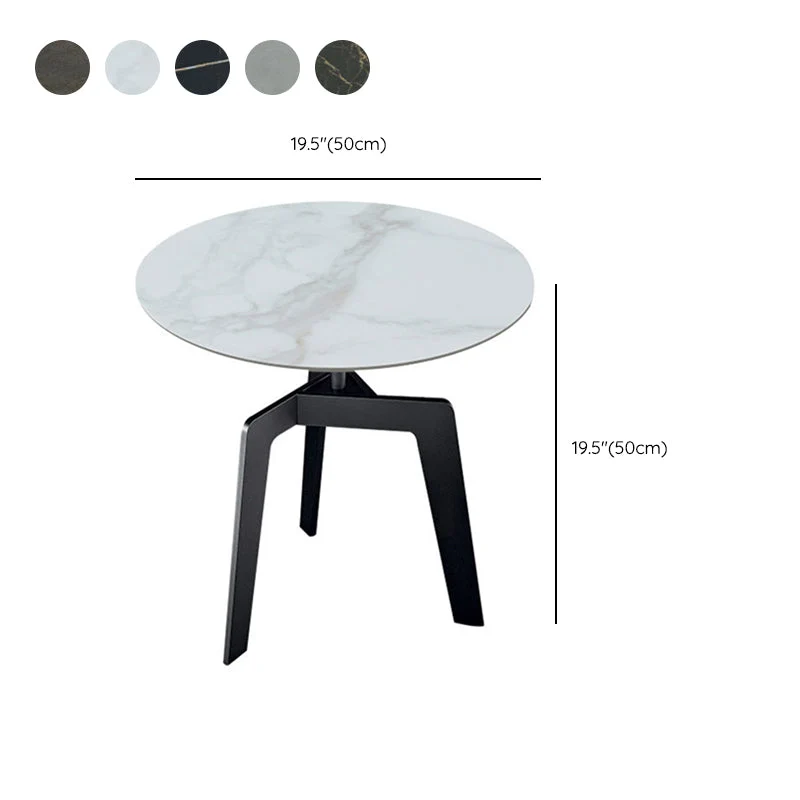 Leistenen ronde bijzettafel met 3 poten en basistype Leistenen nesttafels Clearhalo