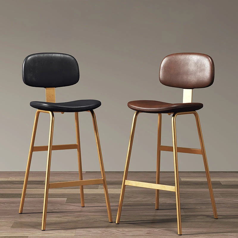 Leren barkruk Glam armloze rugleuning tegenkruk voor Bristol Clearhalo
