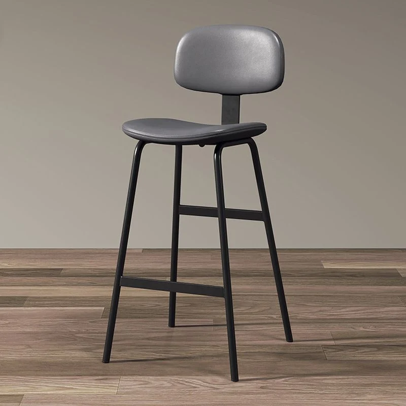 Leren barkruk Glam armloze rugleuning tegenkruk voor Bristol Clearhalo