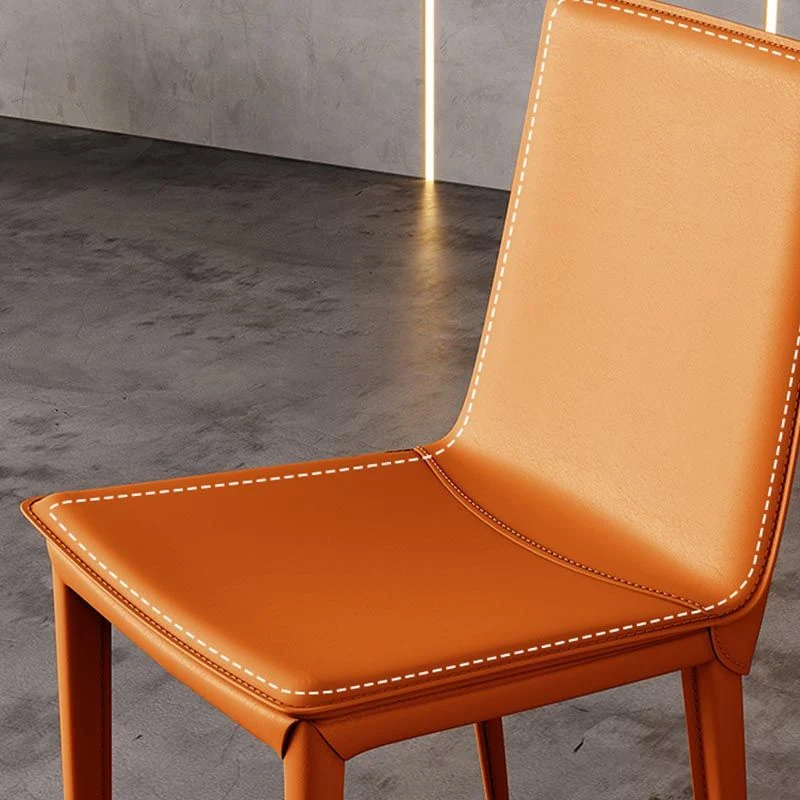 Leren eetkamerstoel Parsons Gestoffeerde stoel voor eetkamer Clearhalo