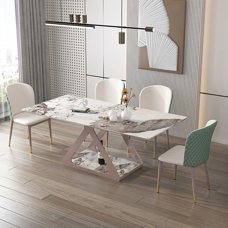 Leren eetkamerstoel, Scandinavische stijl, armloze stoelen met stevige rugleuning Clearhalo
