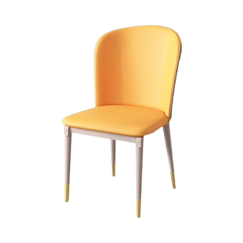 Leren eetkamerstoel, Scandinavische stijl, armloze stoelen met stevige rugleuning Clearhalo