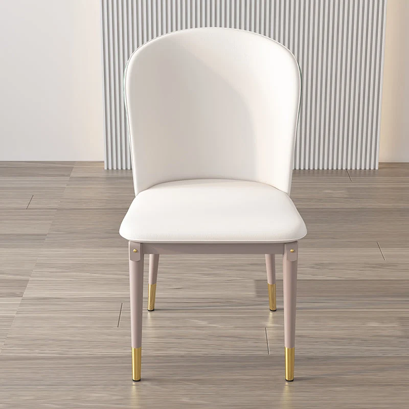 Leren eetkamerstoel, Scandinavische stijl, armloze stoelen met stevige rugleuning Clearhalo