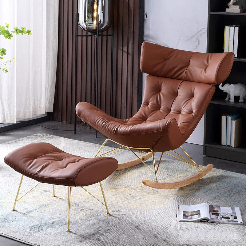 Lichte luxe stijl moderne luie fauteuil lounge vrije tijd schommelstoel voor woonkamer Clearhalo