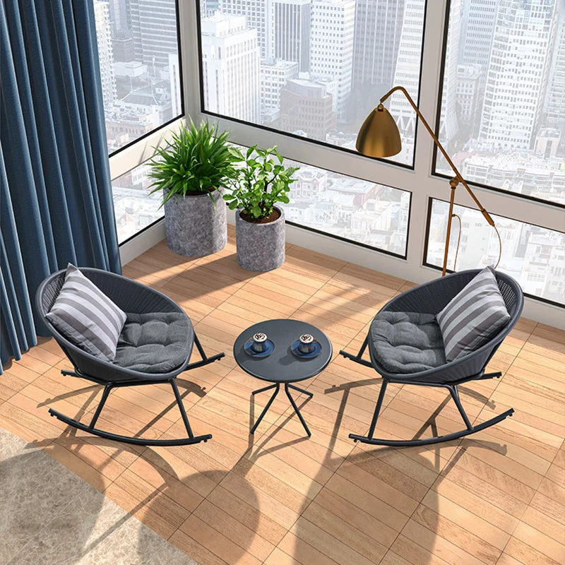 Liggende donkere schommelstoel Modern met gevoerde zitting Schommelstoel 26" x 34,7" x 30,7" Clearhalo