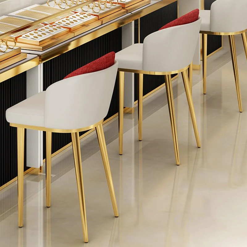 Linnen baliestoelen met metalen frame Glam binnenkrukken Clearhalo