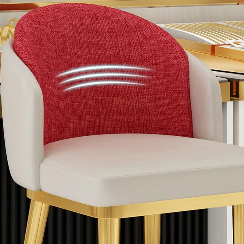 Linnen baliestoelen met metalen frame Glam binnenkrukken Clearhalo