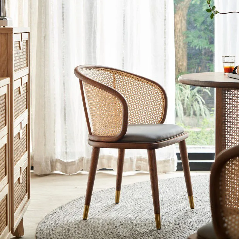 Linnen stoel massief houten frame, inclusief armen, stoel voor woonkamer Clearhalo