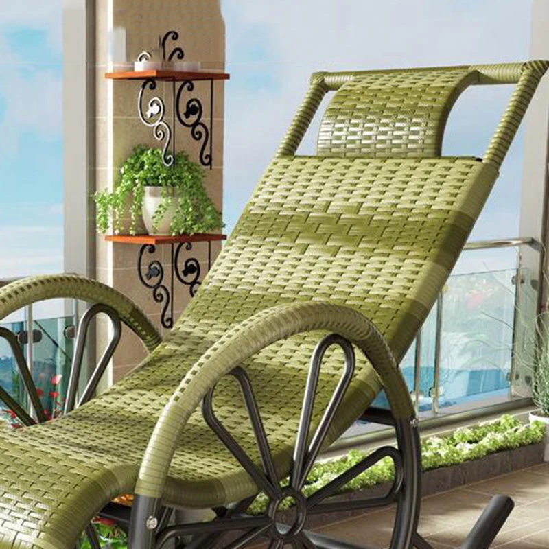Lounge Iron Base Single Schommelstoel Vrije tijd Chaise Luie stoel voor balkon Clearhalo