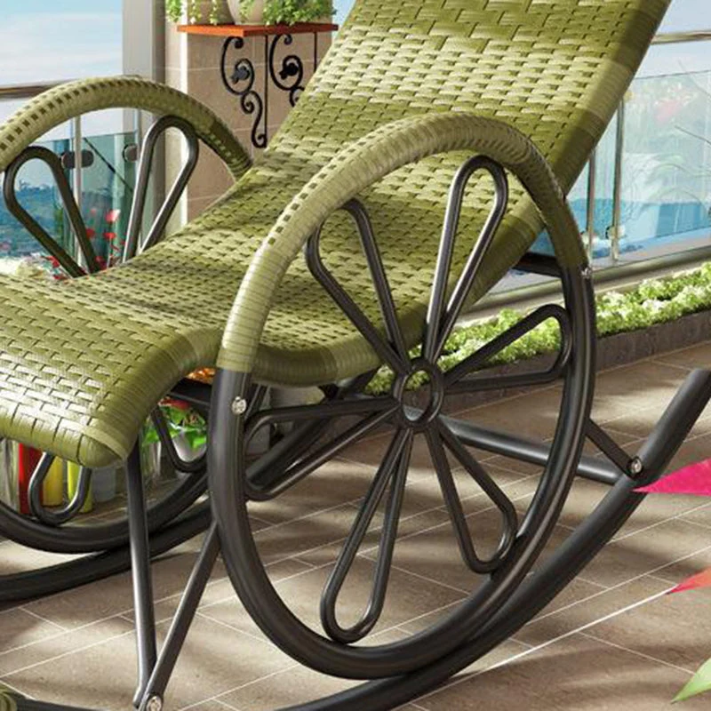 Lounge Iron Base Single Schommelstoel Vrije tijd Chaise Luie stoel voor balkon Clearhalo
