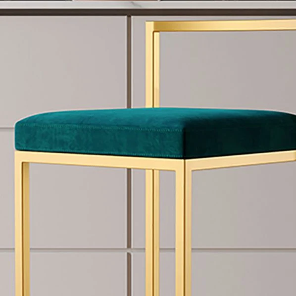 Luxe rugleuning zonder armleuning, gestoffeerde barkruk met metalen onderstel Clearhalo