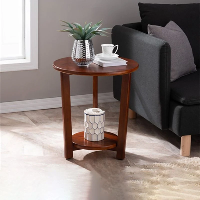 Massief houten bijzettafel met 3 poten Scandinavische minimalistische ronde bijzettafel Clearhalo
