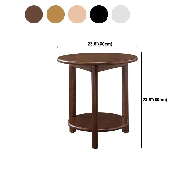 Massief houten bijzettafel met 3 poten Scandinavische minimalistische ronde bijzettafel Clearhalo