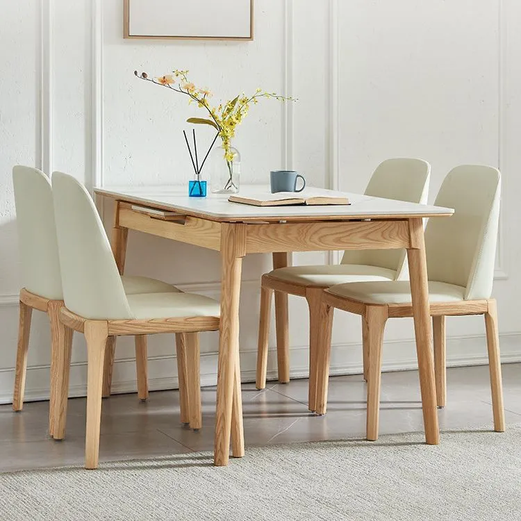 Massief houten keukeneetkamer bijzetstoelen Parsons stoel wit Clearhalo