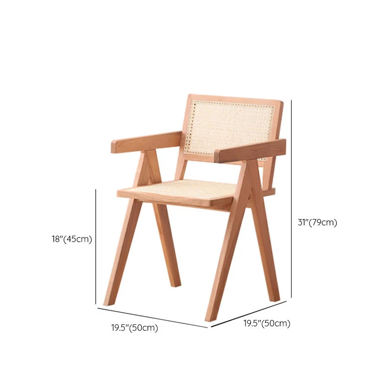 Massief houten keukeneetkamerstoelen Moderne fauteuils naturel Clearhalo