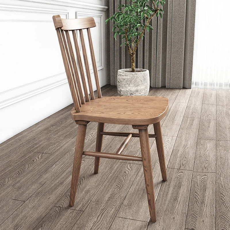 Massief houten zijstoel Moderne eetkamerstoel met lattenbodem voor thuis Clearhalo