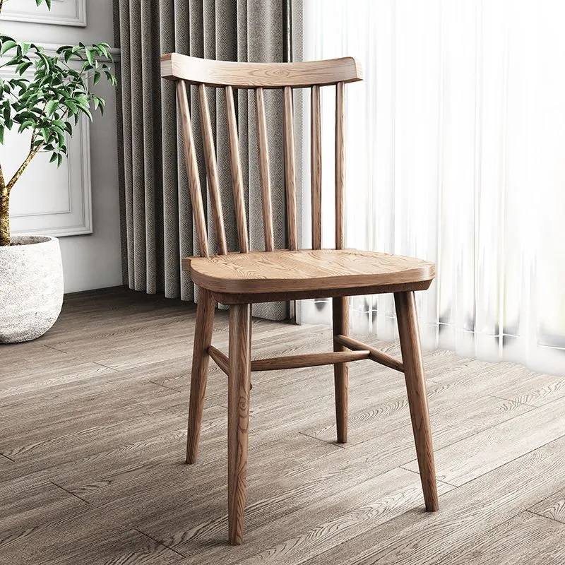 Massief houten zijstoel Moderne eetkamerstoel met lattenbodem voor thuis Clearhalo