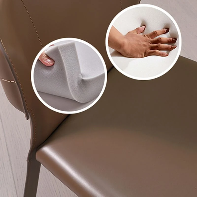 Matte afwerking Wingback bijzetstoel Eigentijdse eetkamerstoel met leren poten Clearhalo