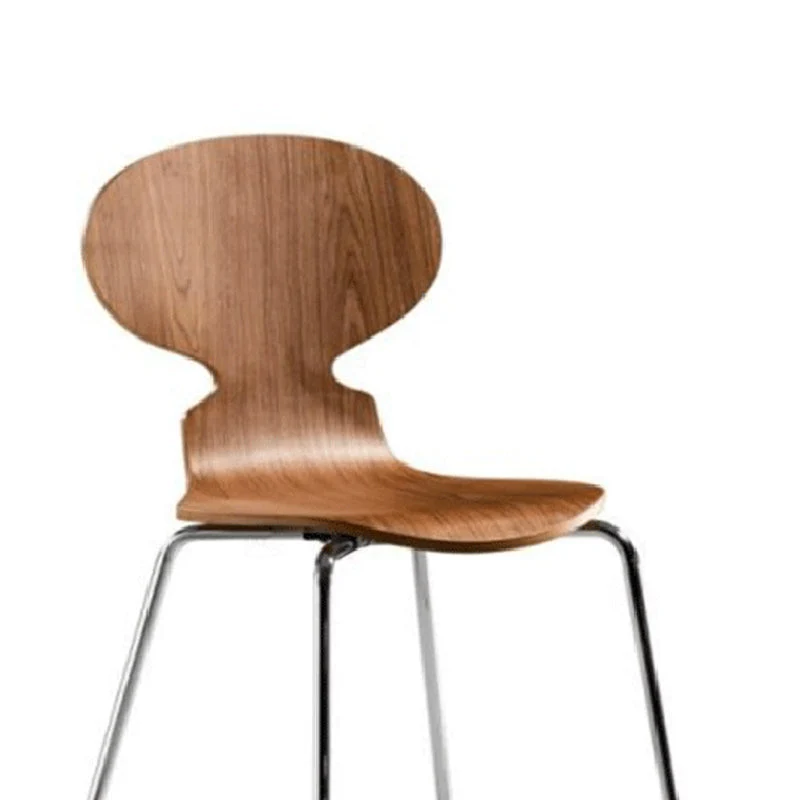 Metaal en hout Armloze eetkamerstoelen Moderne bijzetstoelenset Clearhalo