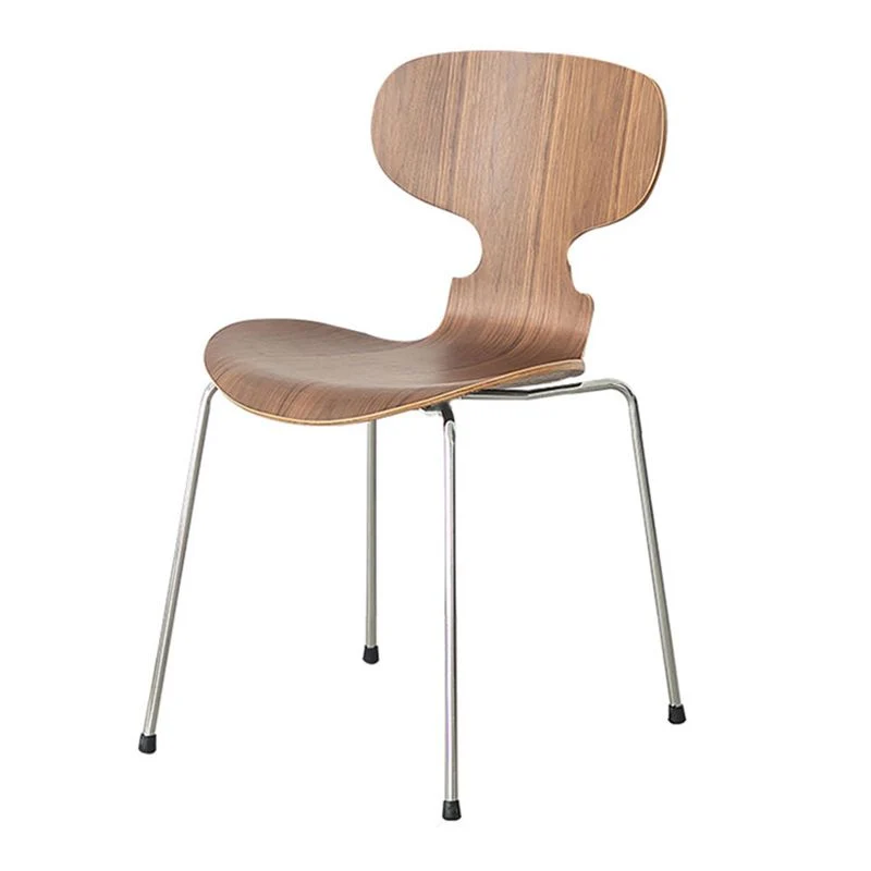 Metaal en hout Armloze eetkamerstoelen Moderne bijzetstoelenset Clearhalo