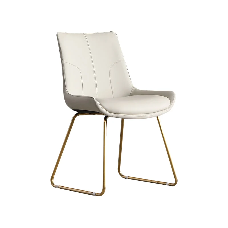 Metalen bijzetstoel Scandinavische stijl, gouden basis bijzetstoel voor slaapkamer Clearhalo