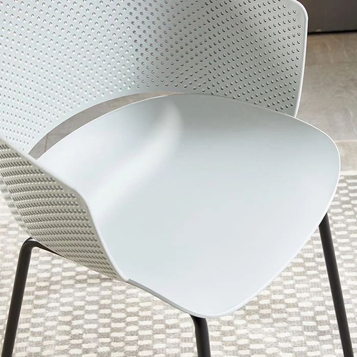 Metalen eetkamer moderne stoel Eetkamerstoel met open rug en arm Clearhalo