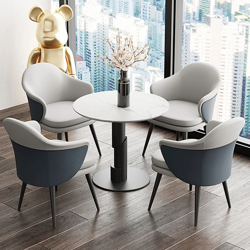 Metalen eetkamerstoel Scandinavische stijl, gestoffeerde fauteuil voor gebruik restaurants Clearhalo