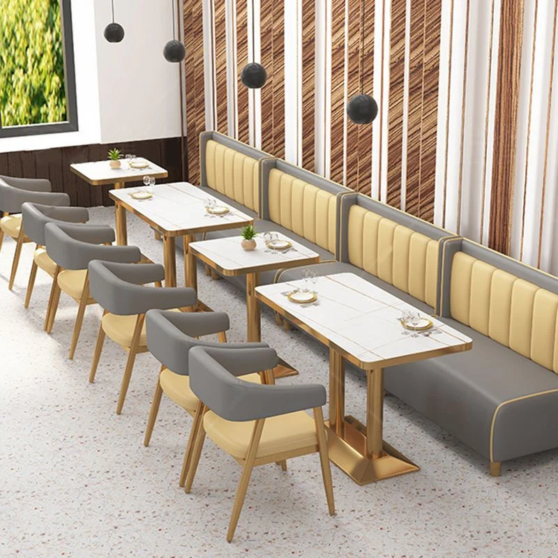 Metalen keukeneetkamerstoelen, eetkamerstoelen met open achterkant voor binnen Clearhalo