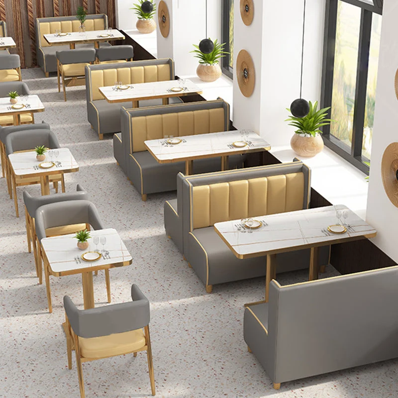 Metalen keukeneetkamerstoelen, eetkamerstoelen met open achterkant voor binnen Clearhalo
