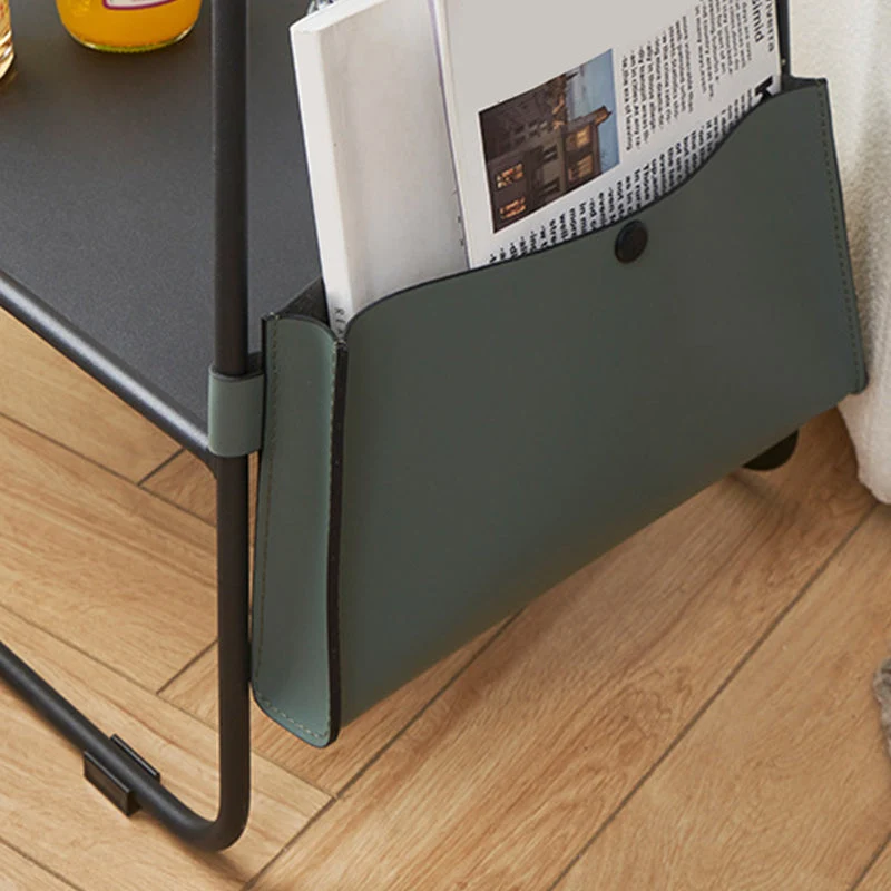 Metalen sledetafel, glazen blad, zijbank, zijaccenttafel met plank Clearhalo
