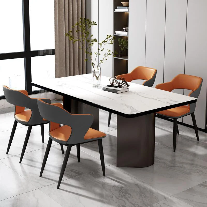 Metalen stoel industriële stijl, fauteuil met open rugleuning en zwarte poten Clearhalo