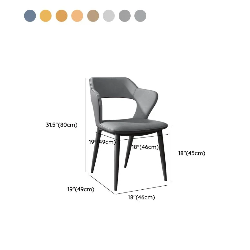 Metalen stoel industriële stijl, fauteuil met open rugleuning en zwarte poten Clearhalo