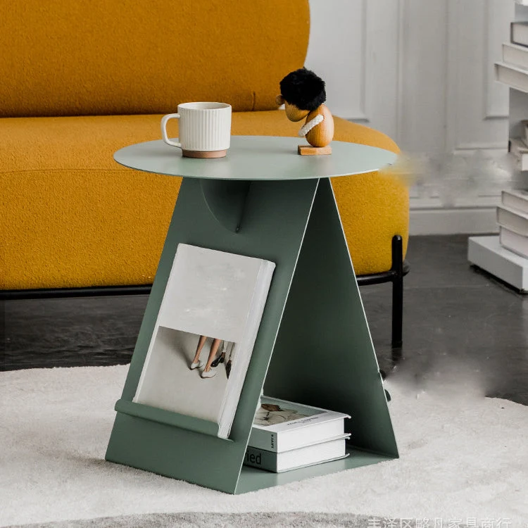 Mid-Century abstracte bijzettafel metalen ronde bijzettafel voor woonkamer Clearhalo