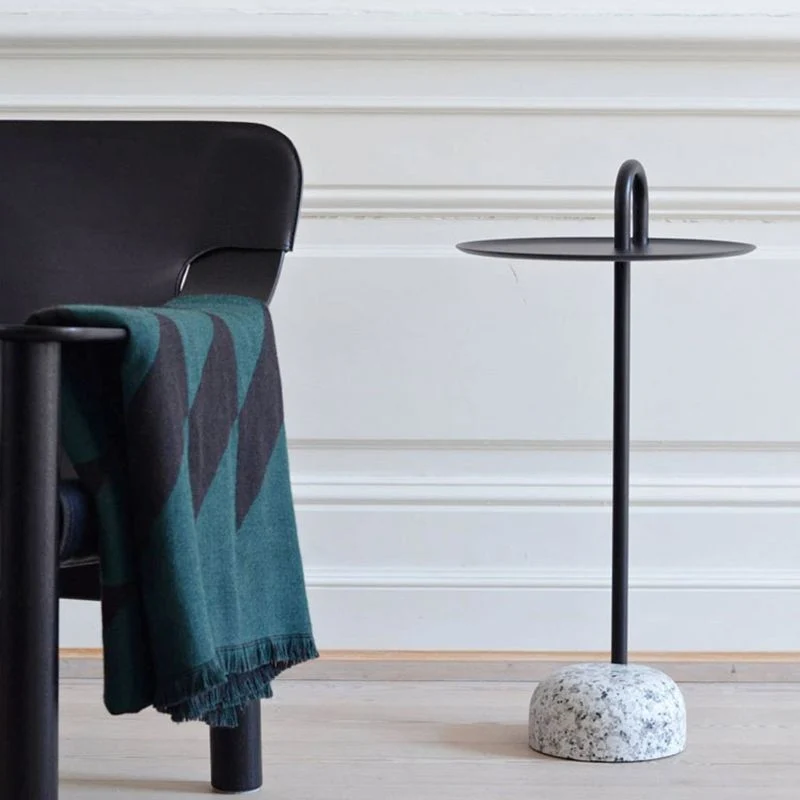 Mid-Century bijzettafel metalen voetstuk lade Top eindtafel voor woonkamer Clearhalo