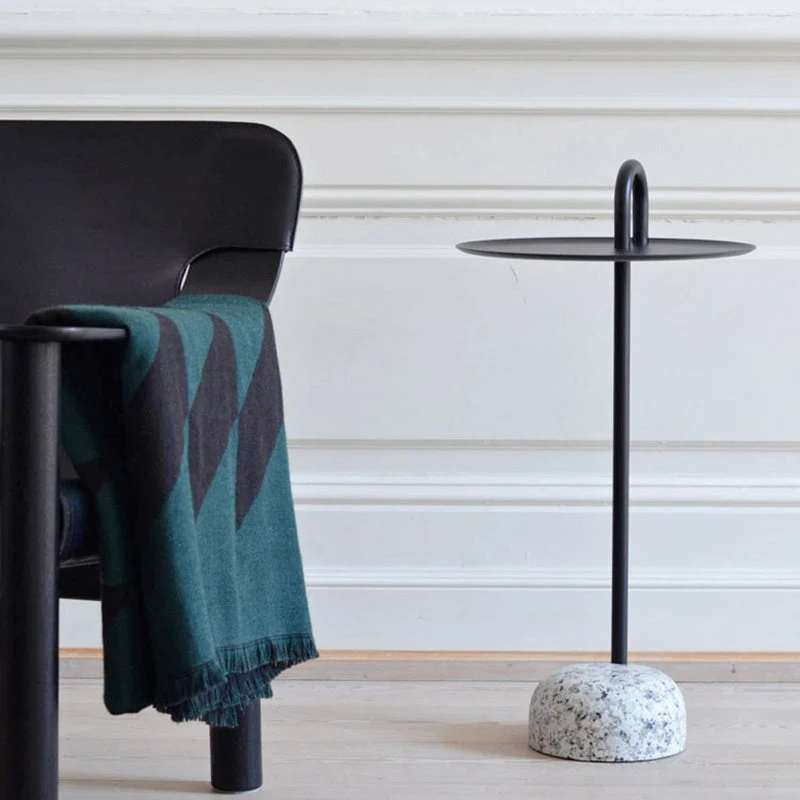 Mid-Century bijzettafel metalen voetstuk lade Top eindtafel voor woonkamer Clearhalo