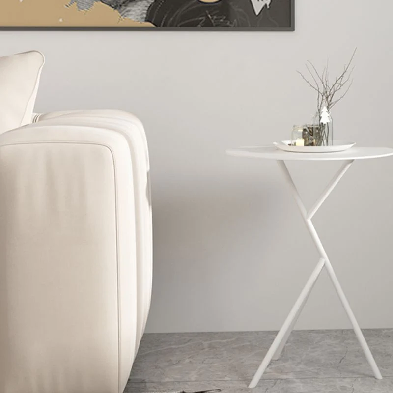 Mid-Century metalen bijzettafel met rond blad, 60 cm abstract bijzettafeltje Clearhalo