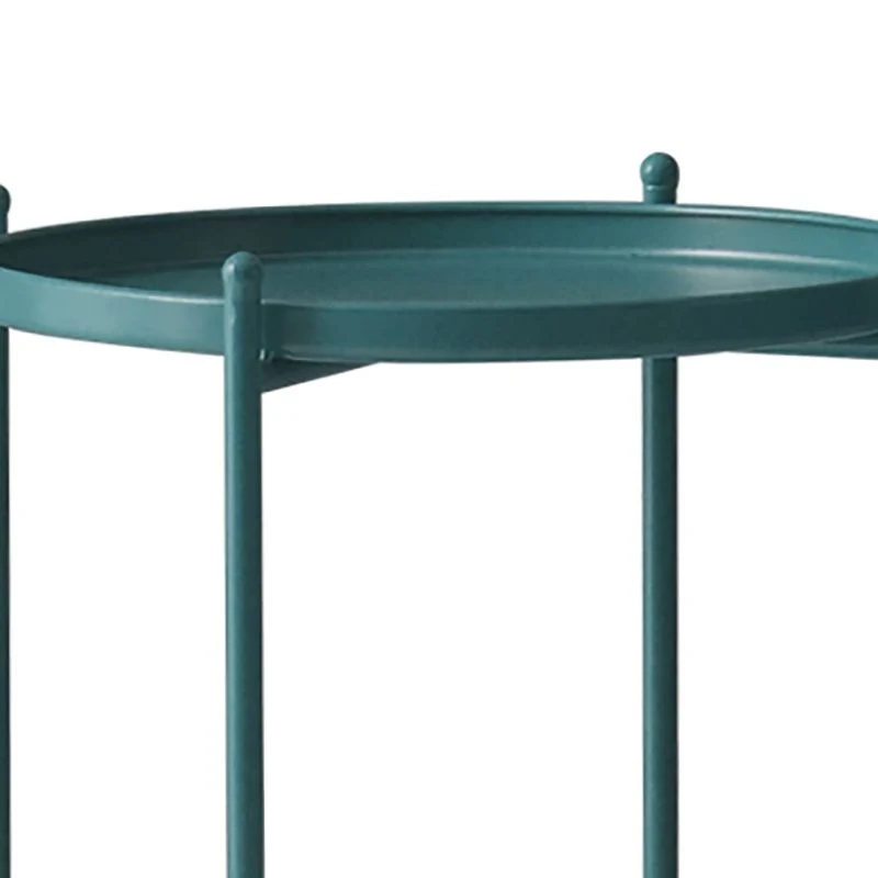 Midden-eeuwse ronde bijzettafel met blad en 4 poten Clearhalo