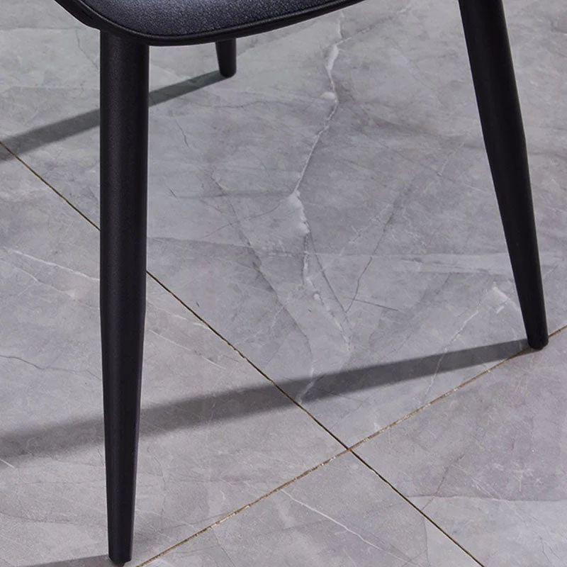 Minimalistisch ontwerp Armloze stoelen met stevige rugleuning Microvezel lederen eetkamerstoel Clearhalo