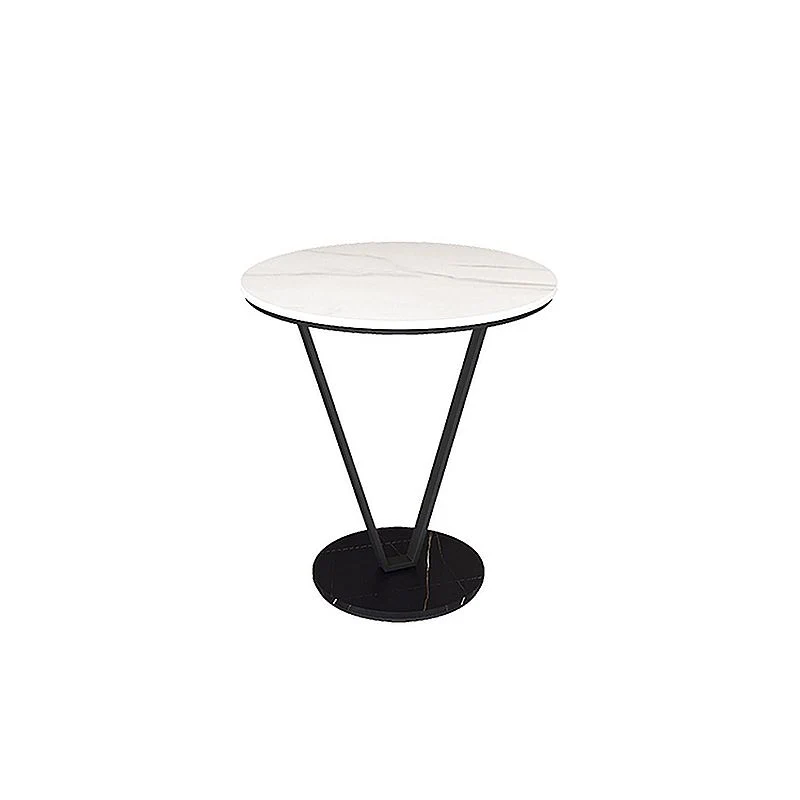 Minimalistisch rond bijzettafeltje met abstracte leisteen hoekbank Clearhalo