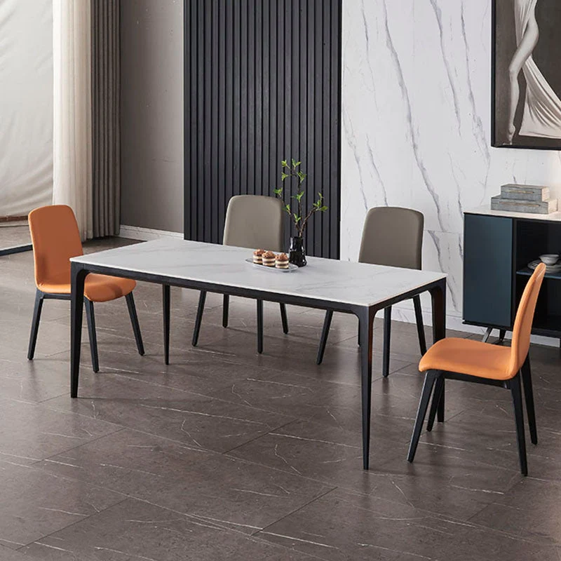 Minimalistische eetkamerstoelen met massieve rugleuning, microvezel lederen eetkamerstoelen Clearhalo