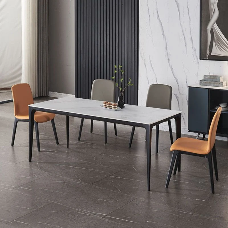 Minimalistische eetkamerstoelen met massieve rugleuning, microvezel lederen eetkamerstoelen Clearhalo