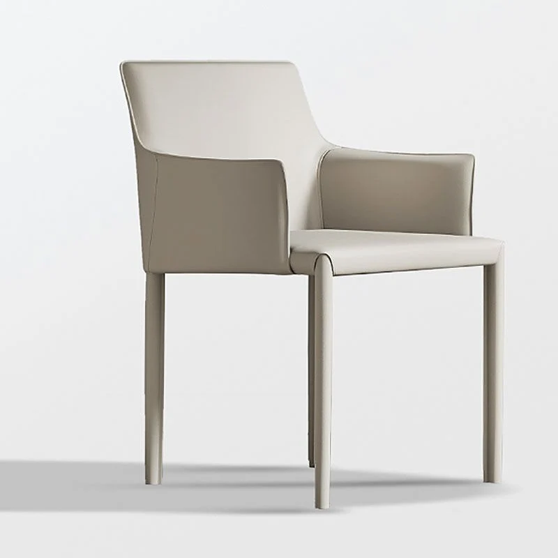 Minimalistische stoel met stevige rugleuning voor thuisgebruik Leren eetkamerstoel Clearhalo